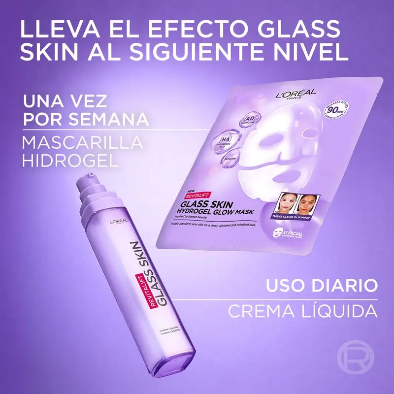 L'Oréal Paris Tissue Mask Revitalift Filler Glass Skin Hydrogel Facial Mask , 1 unità