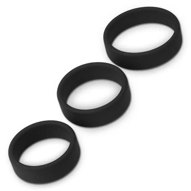 Lovetoy 3 confezioni di 3 anelli neri per il pene Power Ring