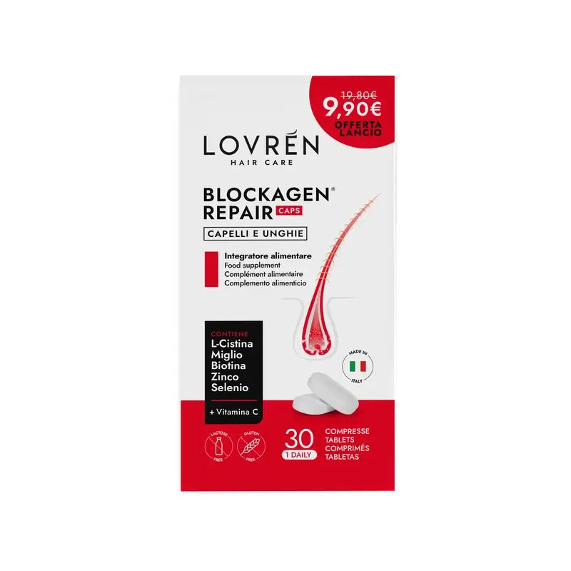 Lovrén Hair Care Blockagen Repair Caps Integratore alimentare, 30 capsule