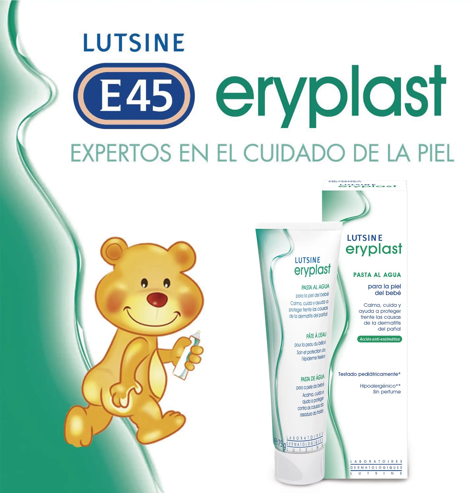 Eryplast Lutsine E45 Crema per pannolini a base d'acqua, confezione 2 x 75 gr