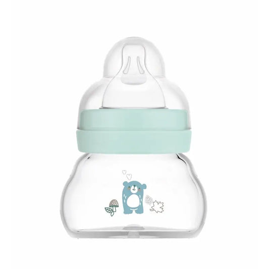 Biberon di cristallo Mam Baby Feel Good Blu opaco, 90 ml