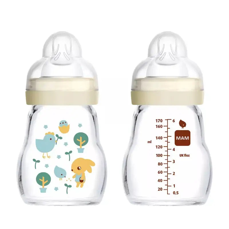 Mam Baby Baby Bottle Crystal Feel Good Neutral Matt, 170 ml