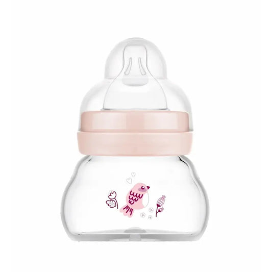 Biberon di cristallo Mam Baby Feel Good Matt Pink, 90 ml