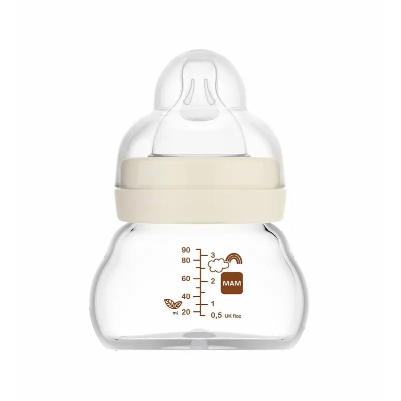 Biberon Mam Baby Crystal Feel Good Neutro Rosa, 90 ml