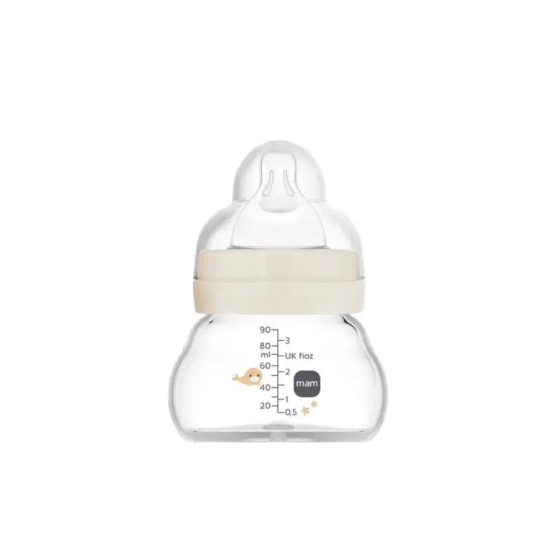 Biberon Mam Baby Crystal Feel Good Neutro Rosa, 90 ml