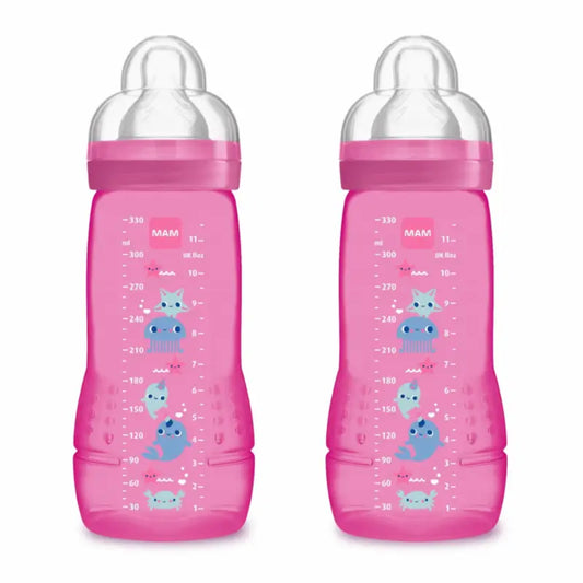 Biberon Mam Baby Easy Active Rosa brillante, 2X330Ml