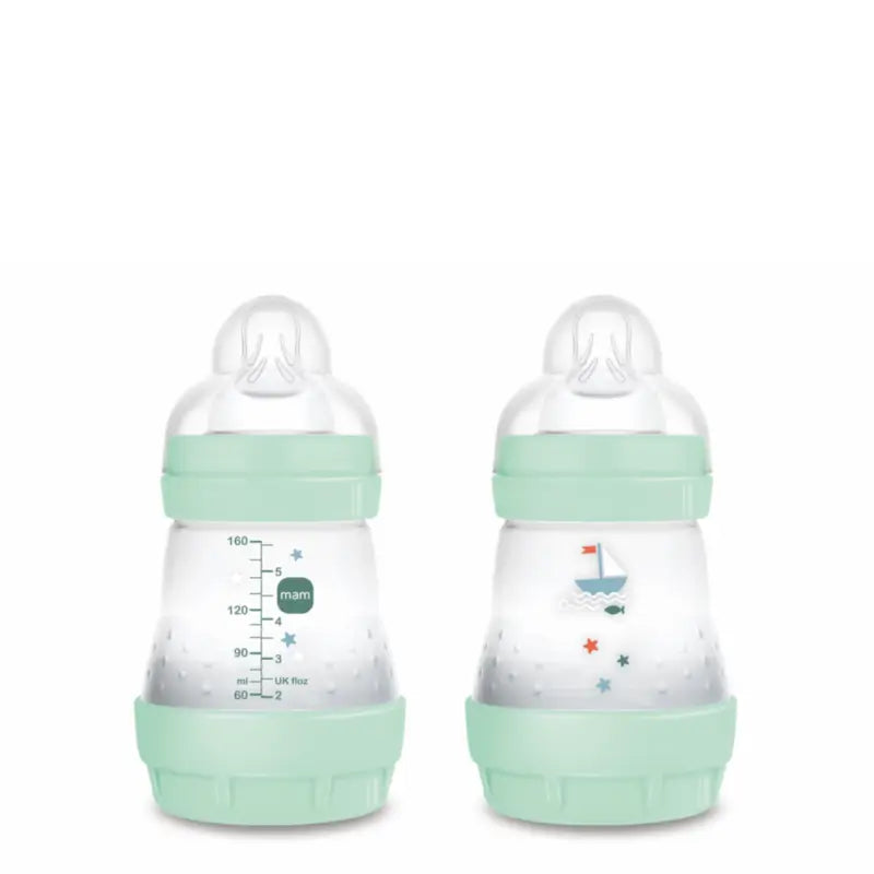 Bottiglia anticolica Mam Baby Easy Start Blu brillante, 2X160Ml
