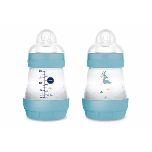 Bottiglia anticolica Mam Baby Easy Start Blu Matt, 2X160Ml