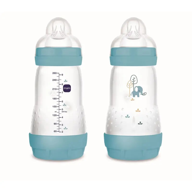 Bottiglia anticolica Mam Baby Easy Start Blu Matt, 2X260Ml