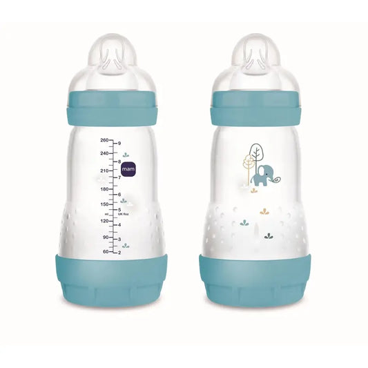 Bottiglia anticolica Mam Baby Easy Start Blu Matt, 2X260Ml