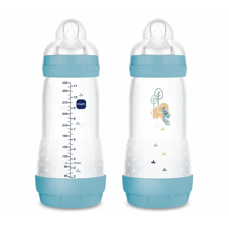 Bottiglia anticolica Mam Baby Easy Start Blu Matt, 2X320Ml