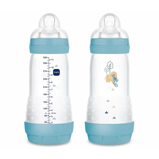 Bottiglia anticolica Mam Baby Easy Start Blu Matt, 2X320Ml