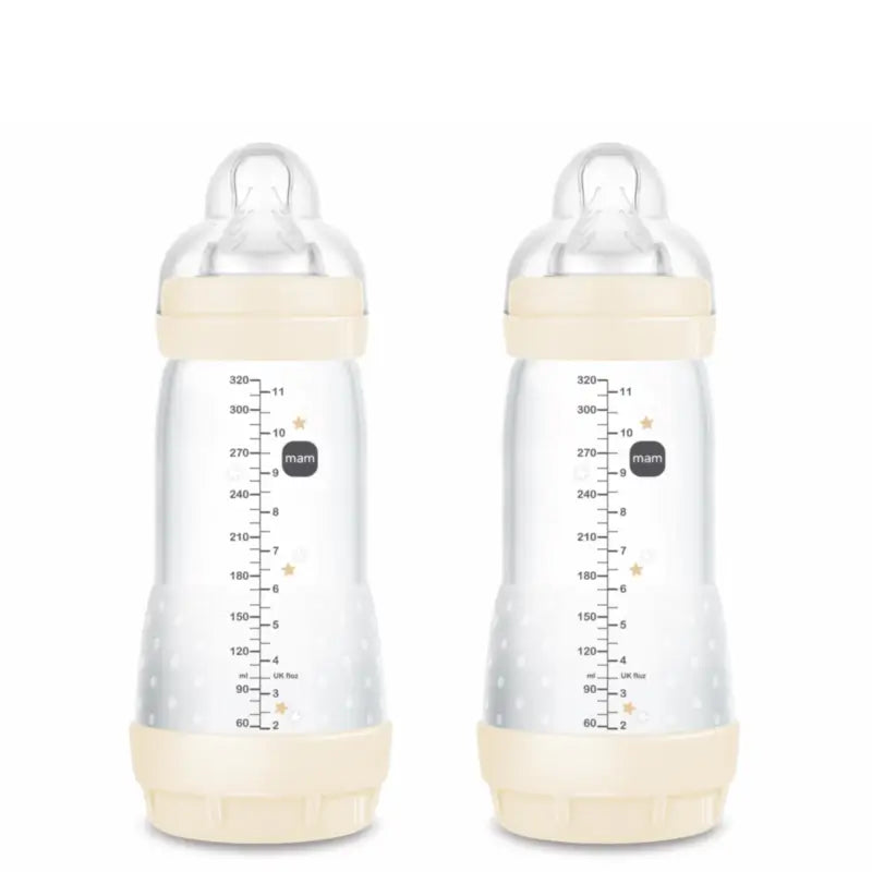 Mam Baby Easy Start Bottiglia neutra anticolica lucida, 2X320Ml