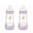 Biberon Mam Baby Easy Start Anticolica Rosa Opaco, 2X260Ml