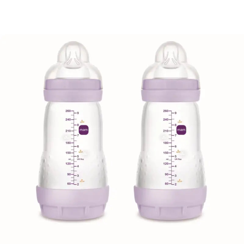 Biberon Mam Baby Easy Start Anticolica Rosa Opaco, 2X260Ml