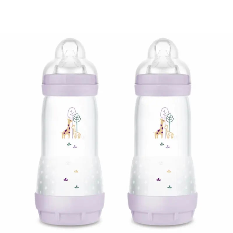 Biberon Mam Baby Easy Start Anticolica Rosa Opaco, 2X320Ml