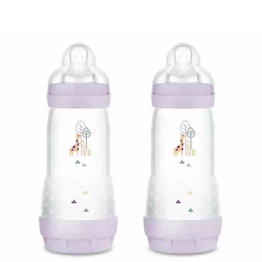 Biberon Mam Baby Easy Start Anticolica Rosa Opaco, 2X320Ml