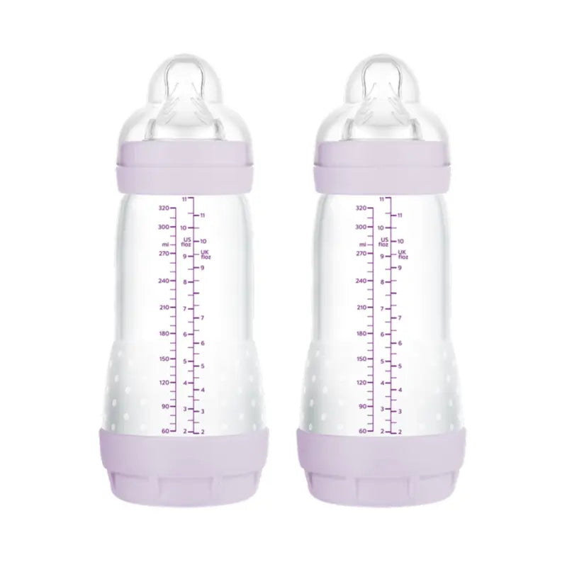 Biberon Mam Baby Easy Start Anticolica Rosa Opaco, 2X320Ml