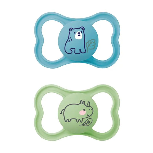 Mam Baby Pacifier Air Silicone Blu +6M, 2 unità