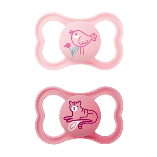 Mam Baby Pacifier Air Silicone Pink Animal +6M, 2 unità
