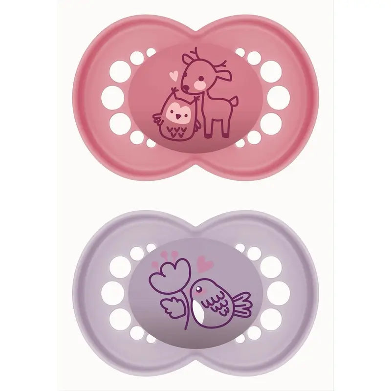 Mam Baby Pacifier Original Latex Pink Animal +6M, 2 Units