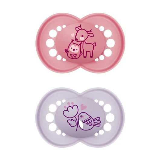 Ciuccio originale in silicone Mam Baby Rosa +6M, 2 unità
