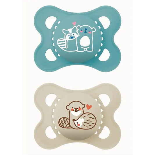 Mam Baby Pacifier Original Start Latex Blue 2-6M, 2 unità