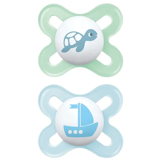 Mam Baby Soother Original Start Silicone Blu 0-2M, 2 unità