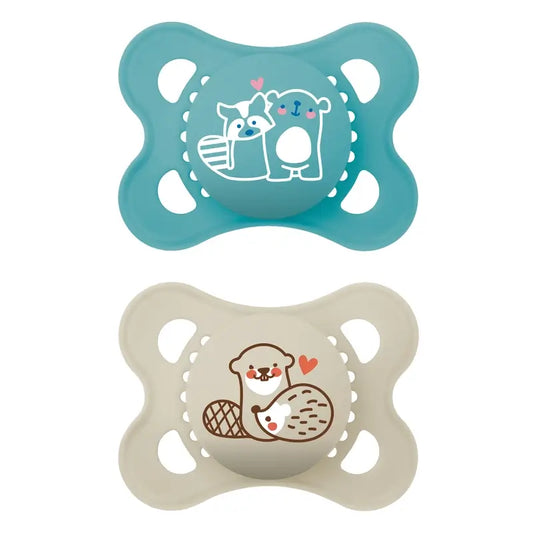 Mam Baby Pacifier Original Start Silicone Blu 2-6M, 2 unità