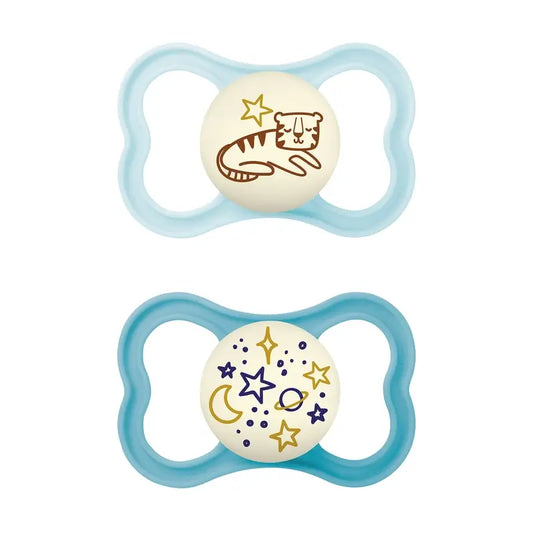 Mam Baby Soother Supreme Night Silicone Blu +16M, 2 unità