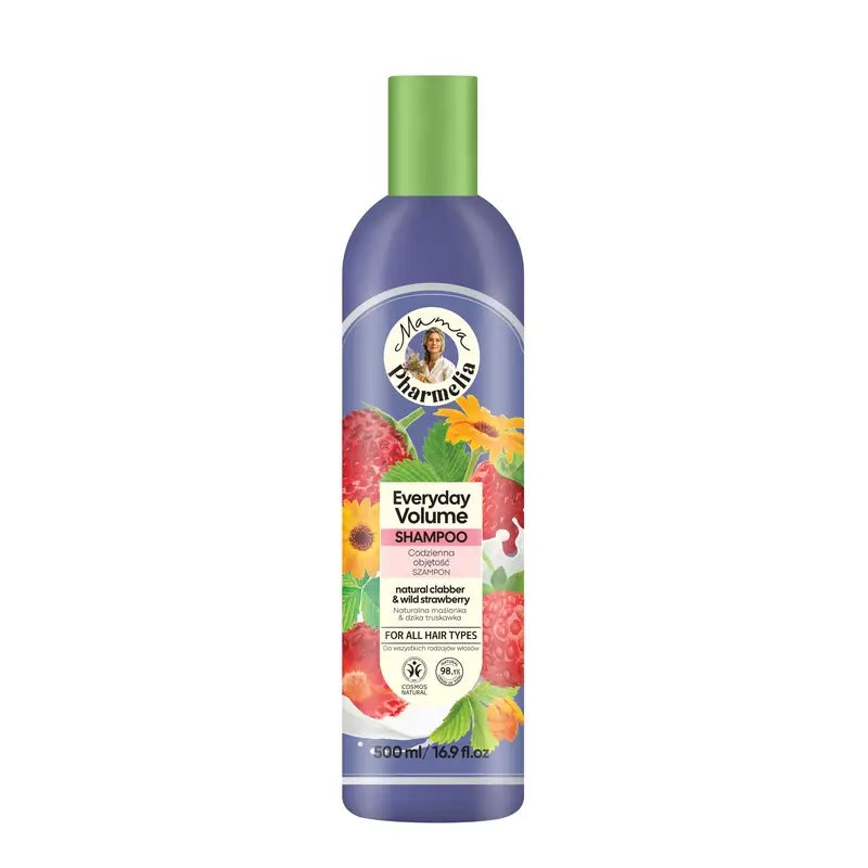 Mama Pharmelia Shampoo Volume Quotidiano con Latte Cagliato e Fragola Selvatica, 500ml