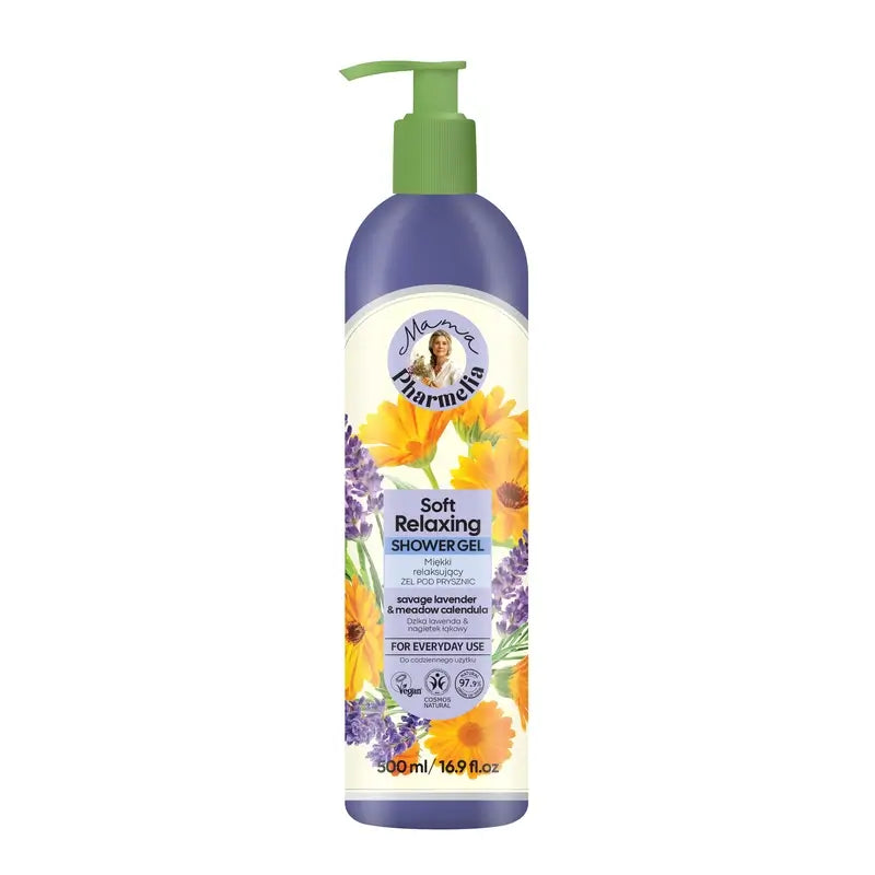 Mama Pharmelia Gel doccia delicato e rilassante con lavanda selvatica e calendula, 500 Ml
