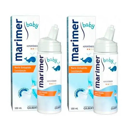 Marimer Agua De Mar Baby Spray nasale ipertonico, confezione da 2 x 100 ml