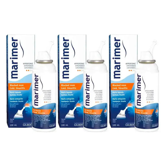 Marimer Acqua di mare spray nasale ipertonico, confezione da 3 x 100 ml