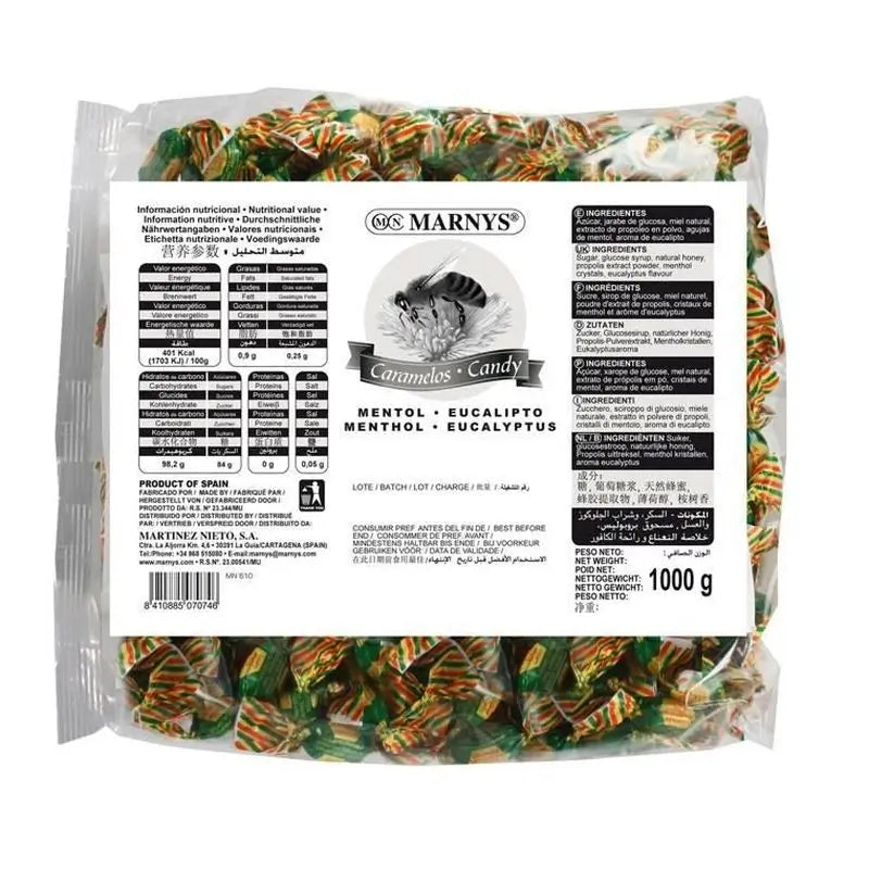 Marnys Miele Caramello Menta Eucalipto Eucalipto Propoli , 1 kg