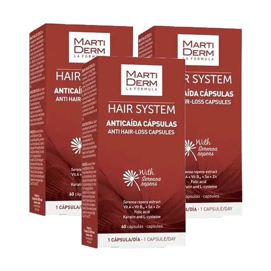 Martiderm Hair System Capsule per la perdita dei capelli, confezione da 3 x 60 capsule