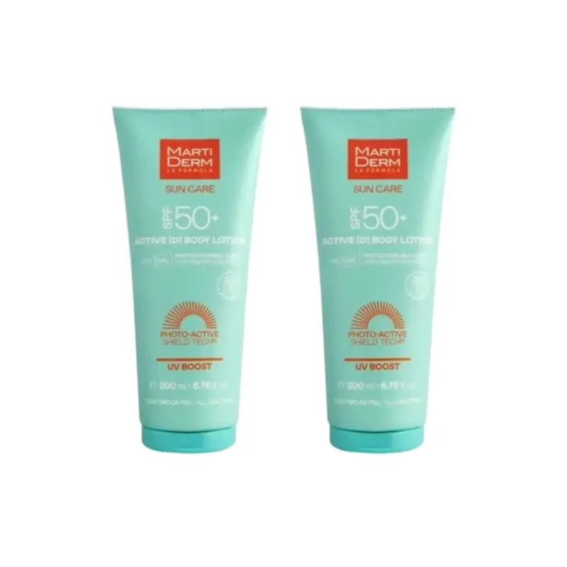 Martiderm Spf50+ Lozione attiva per il corpo, 2X200 Ml