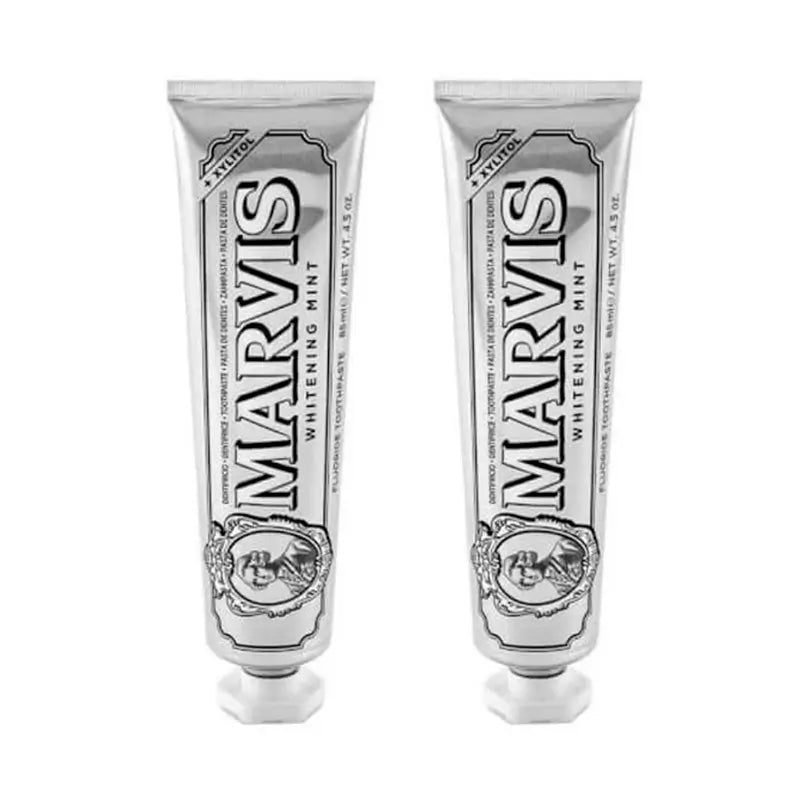Marvis Duplo Dentifricio sbiancante alla menta, 2 x 85 Ml