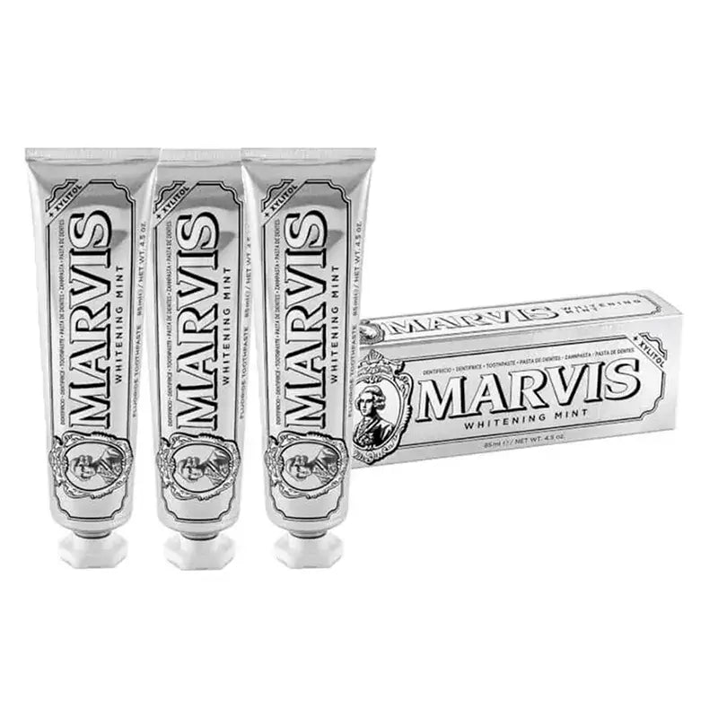 Marvis Triplo Dentifricio sbiancante alla menta, 3 x 85 Ml