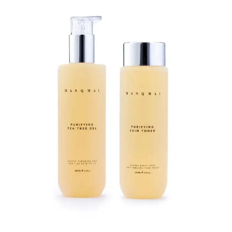 Masqmai Gel purificante all'albero del tè 200 ml + Masqmai Tonico purificante per la pelle 200 ml