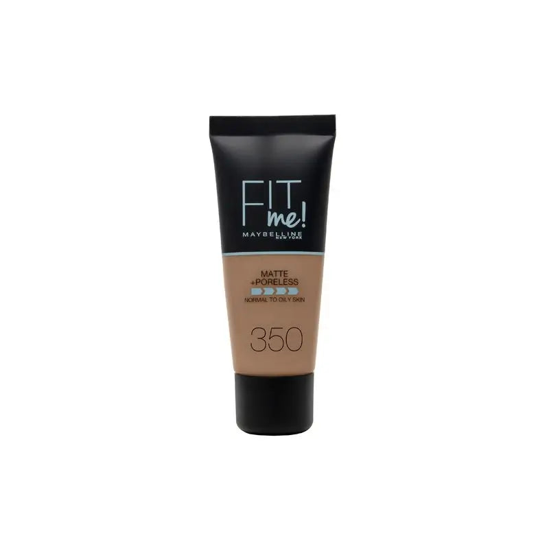 Maybelline New York Fit Me Matte & Refine Makeup Foundation Shade 350 Caramel Si adatta al tono e alla consistenza della pelle scura - 30Ml