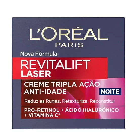L'Oréal Paris Revitalift Laser Anti-Ageing Night Cream Triple Action, Anti-Wrinkle and Multi-Correction, 50 ml