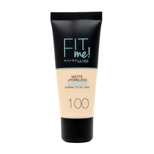 Maybelline New York Fit Me Matte & Refine Foundation Fondotinta Ombra 100 Avorio Caldo Corrisponde alla tonalità e alla consistenza della pelle Molto Leggero - 30Ml