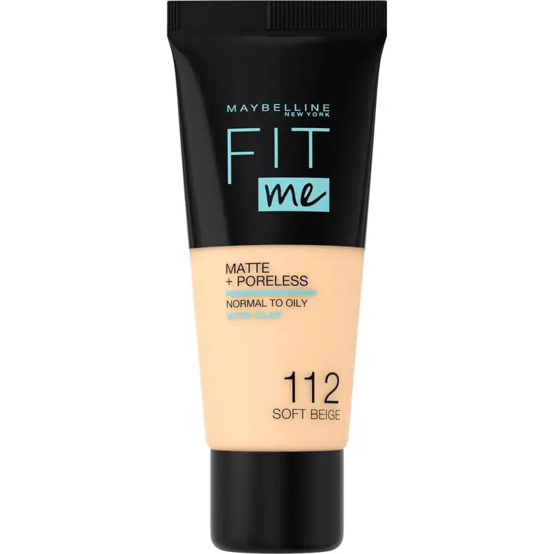 Maybelline New York Fit Me Matte & Refine Fondotinta Shade 112 Soft Beige Calca A Tu Tono Y Textura Pieles Claras - 30Ml