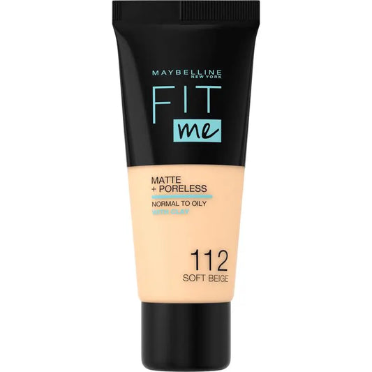 Maybelline New York Fit Me Matte & Refine Fondotinta Shade 112 Soft Beige Calca A Tu Tono Y Textura Pieles Claras - 30Ml