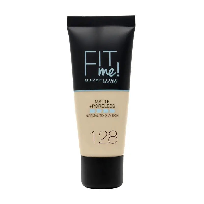 Maybelline New York Fit Me Matte & Refine Foundation Fondotinta Ombra 128 Warm Nude Si adatta alla tonalità della pelle e alla texture medio-leggera - 30ml