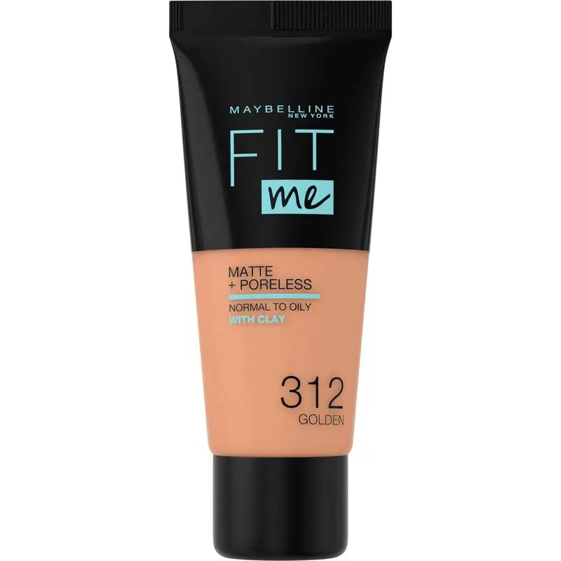 Maybelline New York Fit Me Matte & Refine Foundation Fondotinta Ombra 312 Golden Calca Tono e consistenza della pelle mediamente scura - 30ml