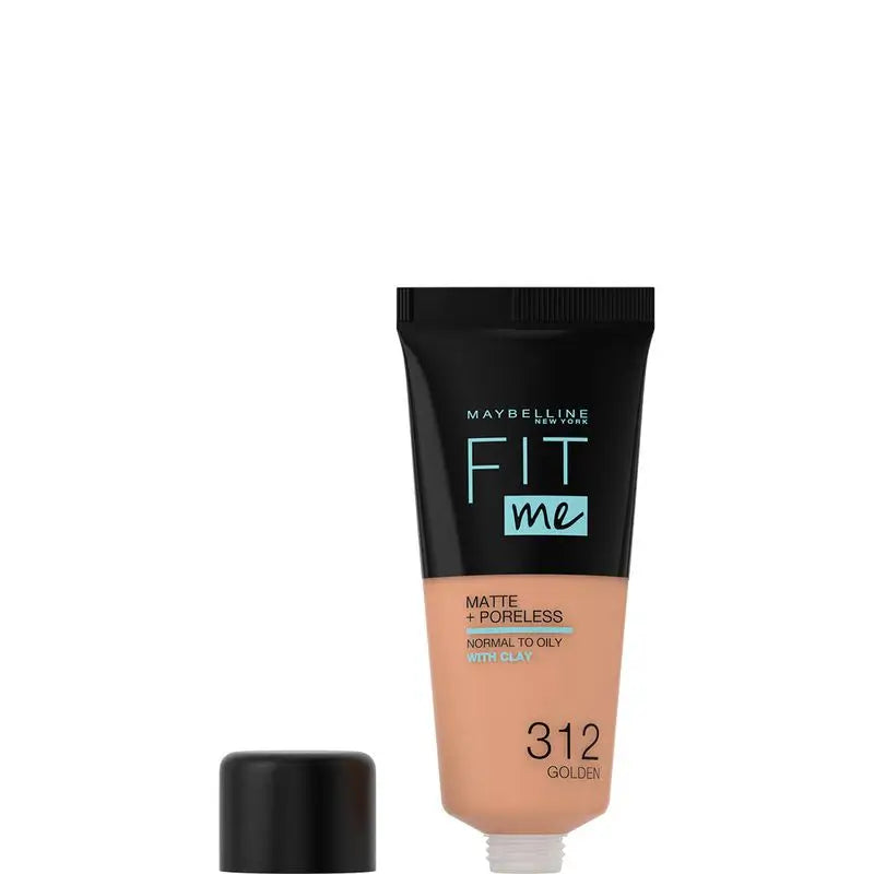 Maybelline New York Fit Me Matte & Refine Foundation Fondotinta Ombra 312 Golden Calca Tono e consistenza della pelle mediamente scura - 30ml