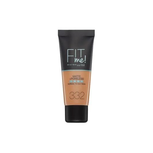 Maybelline New York Fit Me Matte & Refine Foundation Fondotinta Shade 332 Golden Caramel Calca A Tu Tono Y Textura Piel Oscuras - 30Ml
