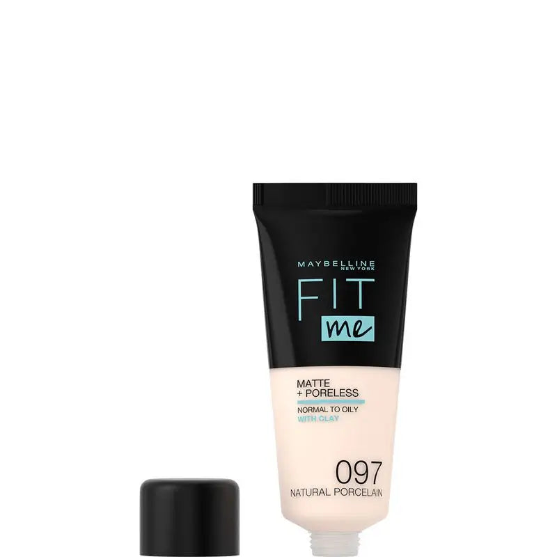 Maybelline New York Fit Me Matte & Refine Foundation Fondotinta Ombra 97 Porcellana Naturale, Texture Molto Leggera - 30Ml